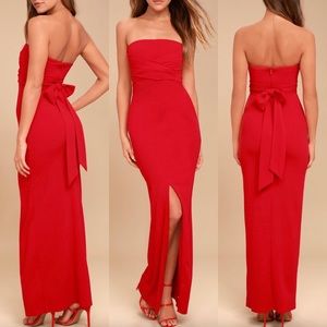 Lulu’s Red Strapless Dress